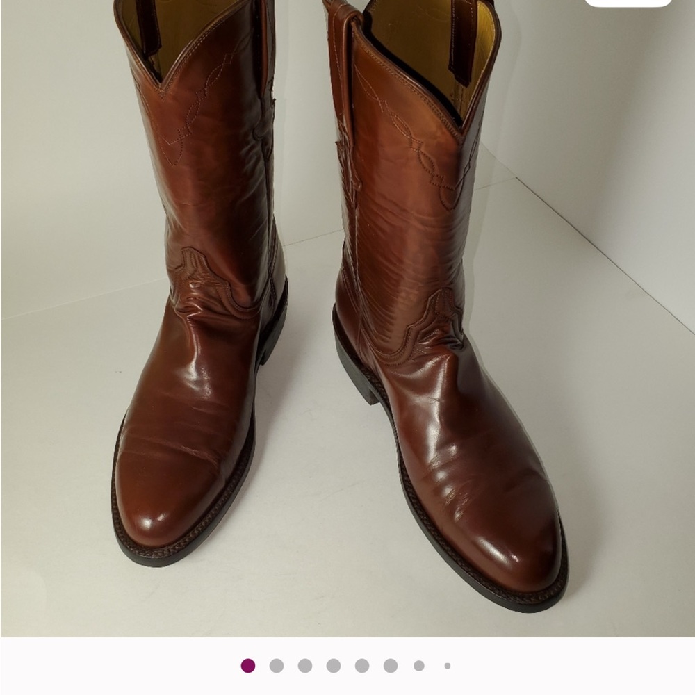 Lucchese Classics Men's Western Roper Boots Color Brown Size 7 B Handmade - Picture 15 of 15